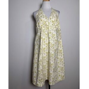 Gap Maternity Vintage Halter Midi Dress Large Retro Boho Babydoll Cotton Blend